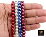 Colorful Round Crystal Beads, 8 mm Pearlized Beads CB #263, 31.1 Inch Strands