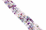 Multi Color Purple Crystal Beads, Lavender White Faceted AB Rondelle Beads BS #259, sizes 5 x 6 mm