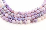 Crackled Multi Color Purple Agate Beads, 8 mm Frosted Cream Beads BS #70, Matte Lavender Round Beads