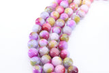Pink Multi Color Jade Beads, 8 mm Smooth Mixed Pink BS #257, Purple Yellow White Beads