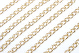 14 K Gold Filled Cuban Curb, 8.5 mm USA Genuine Gold Filled Chain CH #747, Large Unfinished Curb Gold Chain