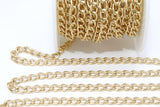 14 K Gold Filled Cuban Curb, 8.5 mm USA Genuine Gold Filled Chain CH# 747, Large Unfinished Curb Gold Chain