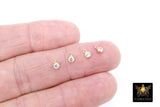 14 K Gold Filled CZ Charm, 3 mm Clear Round Charm with Jump Rings AG# 3251, Birthday Permanent Jewelry