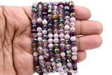 Multi Color Purple Crystal Beads, Lavender White Faceted AB Rondelle Beads BS #259, sizes 5 x 6 mm