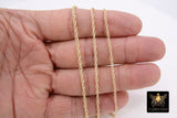 925 Sterling Silver Rope Jewelry Chains, 14 K Gold Filled Large Rope Chain CH # 713, USA Gold 2.4 mm 2.1 mm 1.8 mm