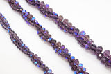 Clear Purple AB Crystal Beads, Faceted AB Crystal Rondelle Beads BS #256, sizes 6 x 5 mm