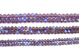 Clear Purple AB Crystal Beads, Faceted AB Crystal Rondelle Beads BS #256, sizes 6 x 5 mm