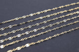 14 K Gold Filled Bar Jewelry Chains, Gold Sequin Bar