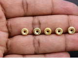 Brushed Glitter 6 mm Gold Donute Rondelle Beads