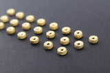 Brushed Gold Spacer Drum Beads, 20 Pc Donut Saucer Round 4 mm 6 mm Discs #840, Round Metal Rondelle Beads