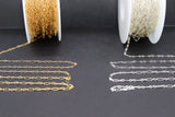 14 K Gold Filled Bar Jewelry Chains, 6.0 mm 925 Sterling Silver Flat Cable CH #820, Unfinished Long and Short