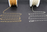 14 K Gold Filled Bar Jewelry Chains, 6.0 mm 925 Sterling Silver Flat Cable CH# 820, Unfinished Long and Short