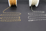 14 K Gold Filled Bar Jewelry Chains, 6.0 mm 925 Sterling Silver Flat Cable CH #820, Unfinished Long and Short