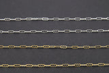 14 K Gold Filled Wavy Bar Paperclip Chain, 5.5 mm 925 Sterling Silver Ripple Chains CH #819, Unfinished Long and Short CH #705