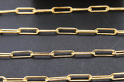 14 K Gold Filled Paperclip Chain, 13 mm Gold Rectangle Chain CH# 780, Unfinished Paperclip Gold  Cable