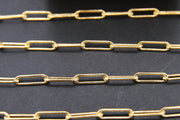 14 K Gold Filled Paperclip Chain, 13 mm Gold Rectangle Chain CH #102, Unfinished Paperclip Gold  Cable