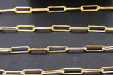 14 K Gold Filled Paperclip Chain, 13 mm Gold Rectangle Chain CH #780, Unfinished Paperclip Gold  Cable