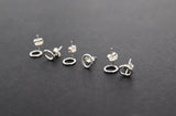 925 Sterling Silver Open Circle Stud Earrings, AG #853, 7mm Ear Posts