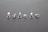 925 Sterling Silver Open Circle Stud Earrings, AG #853, 7mm Ear Posts