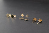 14 K Gold Filled 4 mm Stud Earrings, 6mm Gold Round Disc Stud Post With Backs #841, High Quality Open Ring Loop #861