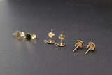 14 K Gold Filled 4 mm Stud Earrings, 6mm Gold Round Disc Stud Post With Backs #841, High Quality Open Ring Loop #861