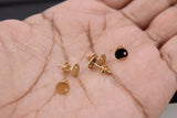 14 K Gold Filled Stud Earrings, 6 mm Round Disc With Backs # 849, High Quality Gold Round Circle with Hole