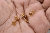 14 K Gold Filled Stud Earrings, 6 mm Round Disc With Backs # 849, High Quality Gold Round Circle with Hole