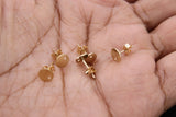 14 K Gold Filled Stud Earrings, AG #849, Open Loop Component Parts, 6mm High Quality Gold Round Disc Stud Post Findings