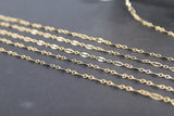 14 K Gold Filled Bar Jewelry Chains, 14 20 Gold Sequin Bar CH #739, Unfinished 2.3 mm