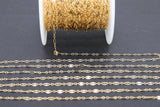 14 K Gold Filled Bar Jewelry Chains, 14 20 Gold Sequin Bar CH #739, Unfinished 2.3 mm