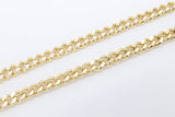Gold Cuban Curb Chain, White Enamel Stainless Steel Chain CH# 649, 5 x 6 mm Flat Miami Oval Jewelry Chains