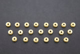 Brushed Gold Spacer Drum Beads, 20 Pc Donut Saucer Round 4 mm 6 mm Discs #840, Round Metal Rondelle Beads