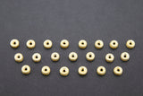 Brushed Gold Spacer Drum Beads, 20 Pc Donut Saucer Round 4 mm 6 mm Discs #840, Round Metal Rondelle Beads