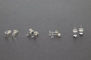 925 Sterling Silver Stud Earrings, 4 mm High Quality Silver Disc AG # 848, Round Disc Stud Post Findings