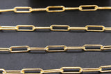 14 K Gold Filled Paperclip Chain, 13 mm Gold Rectangle Chain CH# 780, Unfinished Paperclip Gold Cable