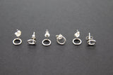 925 Sterling Silver Open Circle Stud Earrings, AG #853, 7mm Ear Posts
