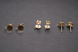 14 K Gold Filled 4 mm Stud Earrings, 6mm Gold Round Disc Stud Post With Backs # 841, High Quality Open Ring Loop #861