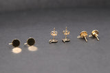 14 K Gold Filled 4 mm Stud Earrings, 6mm Gold Round Disc Stud Post With Backs # 841, High Quality Open Ring Loop #861