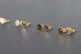 14 K Gold Filled Stud Earrings, 6 mm Round Disc With Backs # 849, High Quality Gold Round Circle with Hole