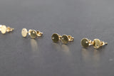 14 K Gold Filled Stud Earrings, 6 mm Round Disc With Backs AG #849, High Quality Gold Round Circle with Hole