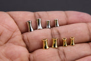 Gold Hourglass Bead, 6 mm Silver Long Tube Beads AG #3341, 8 mm Fluted Spacer Beads