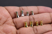 Gold Hourglass Bead, 6 mm Silver Long Tube Beads # 3341, 8 mm Fluted Spacer Beads