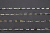 Gold Silver Wavy Bar Paperclip Chain