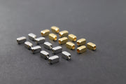 Gold Metal Rectangle Spacer Beads,  6 x 3 mm Silver Plated Box Spacer Beads AG #2365, Long Tube Beads