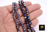 Purple AB Crystal Beads, AB Plated Electroplated Purple Rondelle Beads BS #219, size 8 mm or 6 mm