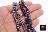 Purple AB Crystal Beads, AB Plated Electroplated Purple Rondelle Beads BS #219, size 8 mm or 6 mm