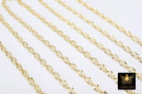 14 K Gold Filled Starburst Chains, 6.4 mm Oval Sequin Bar Chains CH #778, Unfinished Hammered Chain