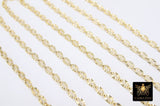 14 K Gold Filled Starburst Chains, 6.4 mm Oval Sequin Bar Chains CH# 778, Unfinished Hammered Chain