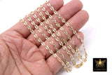 14 K Gold Filled Starburst Chains, 6.4 mm Oval Sequin Bar Chains CH #778, Unfinished Hammered Chain