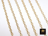 14 K Gold Filled Starburst Chains, 6.4 mm Oval Sequin Bar Chains CH #778, Unfinished Hammered Chain